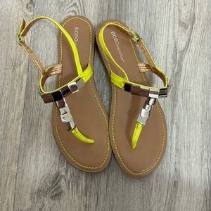 BCBG Generation women’s 9.5 neon yellow sandals